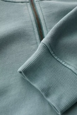 Seasalt Cornwall Tops & T-Shirts<Men's Wood Moss Quarter Zip Sweatshirt Light Wade