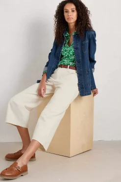 Seasalt Cornwall Tops<Misty Sky Organic Cotton Shirt Twirling Vines Island