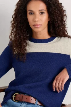 Seasalt Cornwall Knitwear<Nectan Lambswool Jumper Interwinding Marine Aran