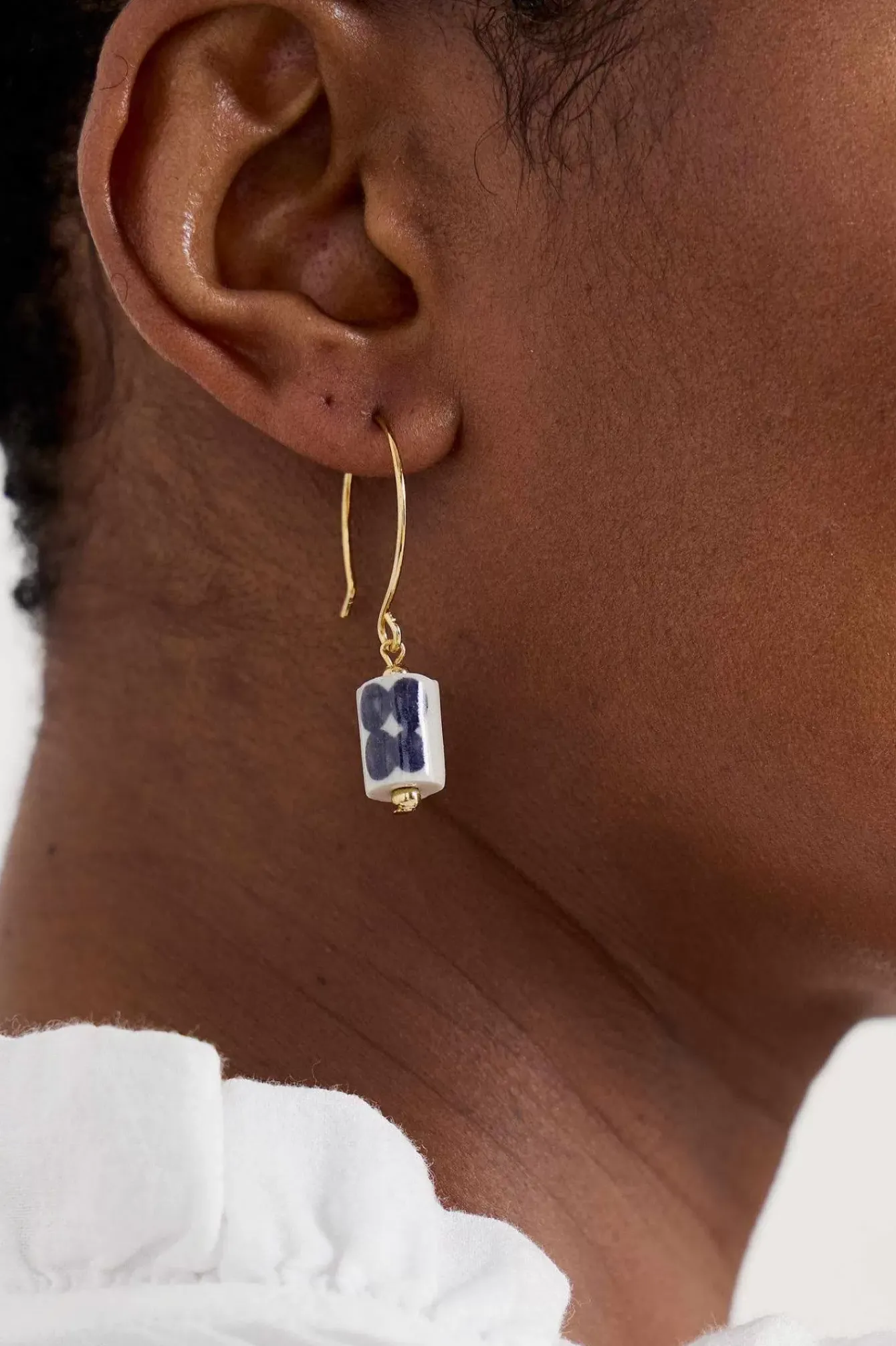 Seasalt Cornwall Jewellery<Noon Moor Ceramic Bead Drop Earrings Aran Light Squid Mix