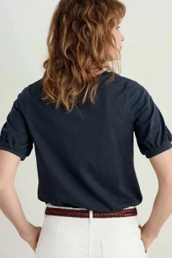 Seasalt Cornwall Tops<Oleander Blouson Sleeve T-Shirt (Gots) Maritime