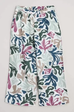 Seasalt Cornwall Trousers & Shorts<Peaceful Haven Linen Culottes Sea Frond Chalk