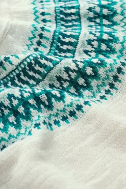 Seasalt Cornwall Knitwear<Penvoose Three Quarter Sleeve Fair Isle Jumper Clipper Ship Ecru Helford