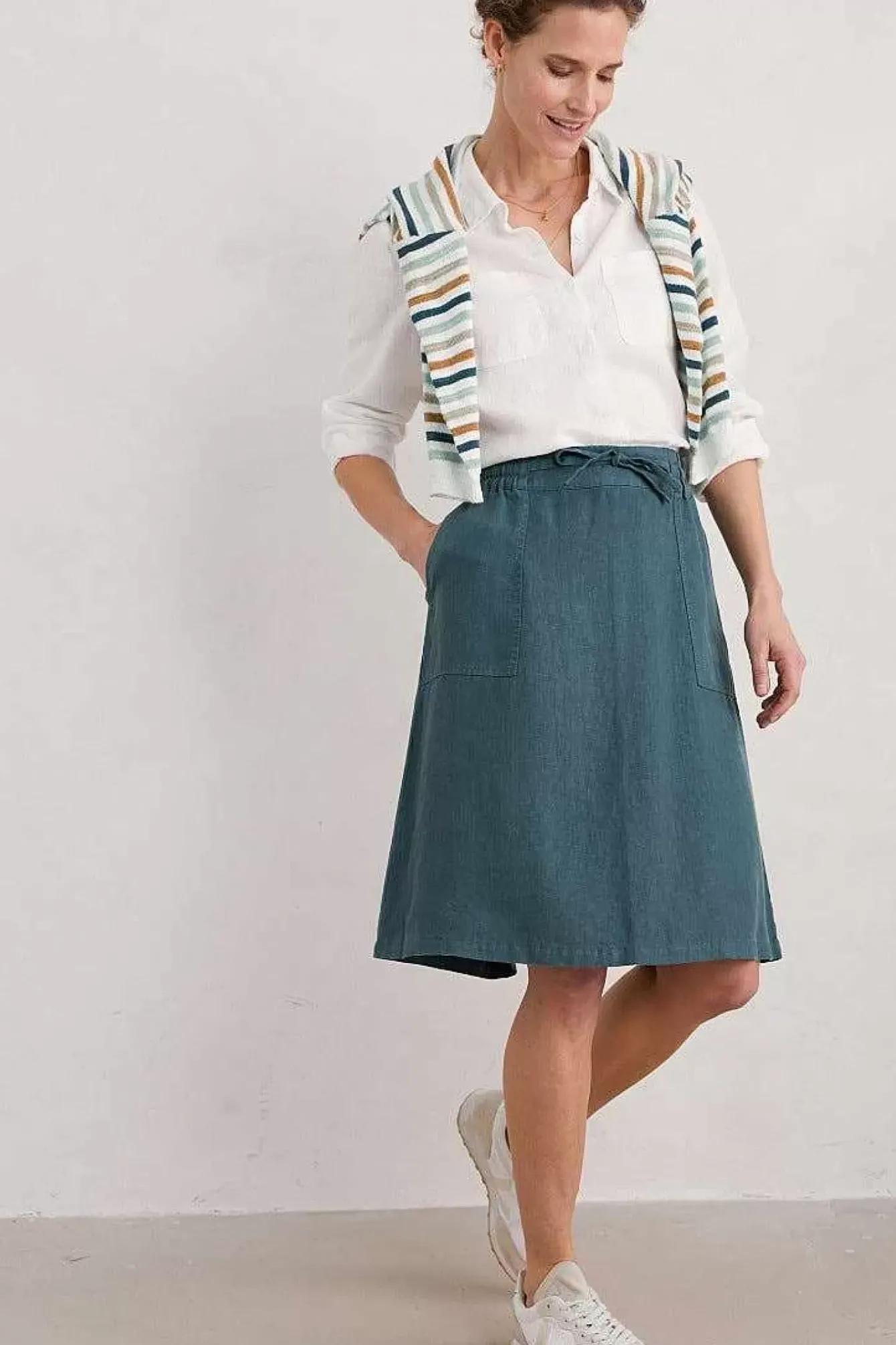 Seasalt Cornwall Skirts<Pepper Moth Linen Skirt Pool