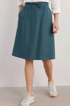 Seasalt Cornwall Skirts<Pepper Moth Linen Skirt Pool