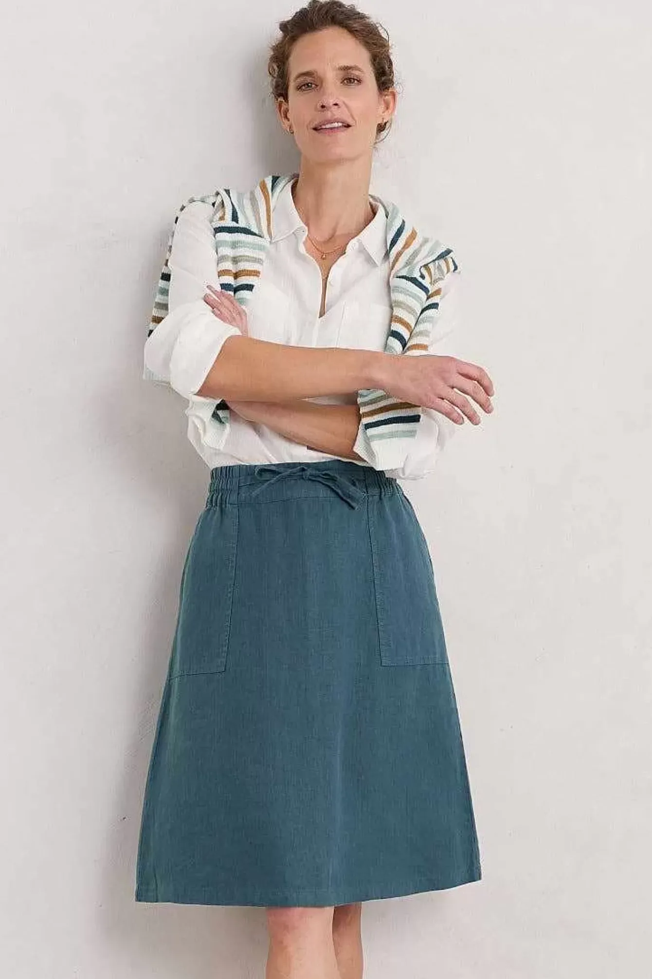 Seasalt Cornwall Skirts<Pepper Moth Linen Skirt Pool