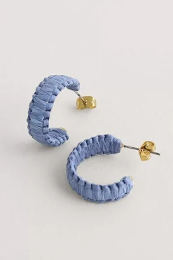 Seasalt Cornwall Jewellery<Petrel Hoop Raffia Hoop Earrings Agapanthus