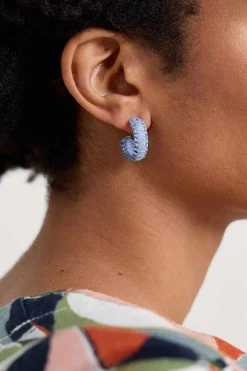 Seasalt Cornwall Jewellery<Petrel Hoop Raffia Hoop Earrings Agapanthus