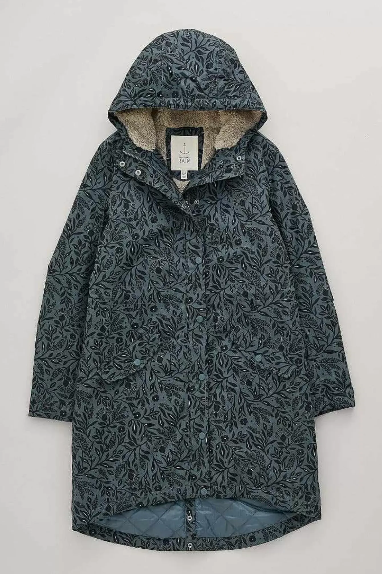Seasalt Cornwall Coats & Jackets<Plant Hunter Waterproof Coat Folk Meadow Nickel
