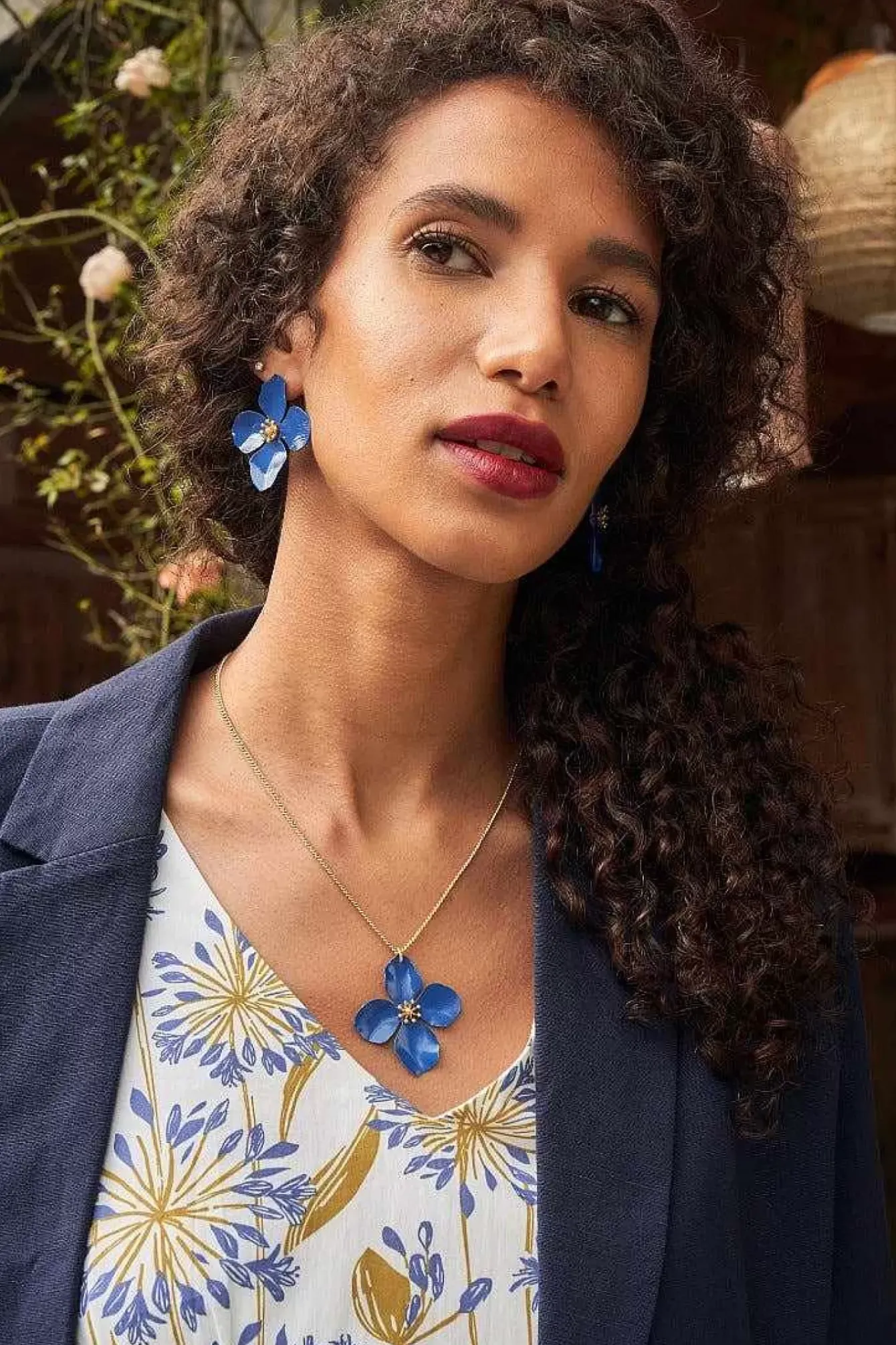Seasalt Cornwall Jewellery<Pollinator Flower Pendant Lunaria Blue Jay