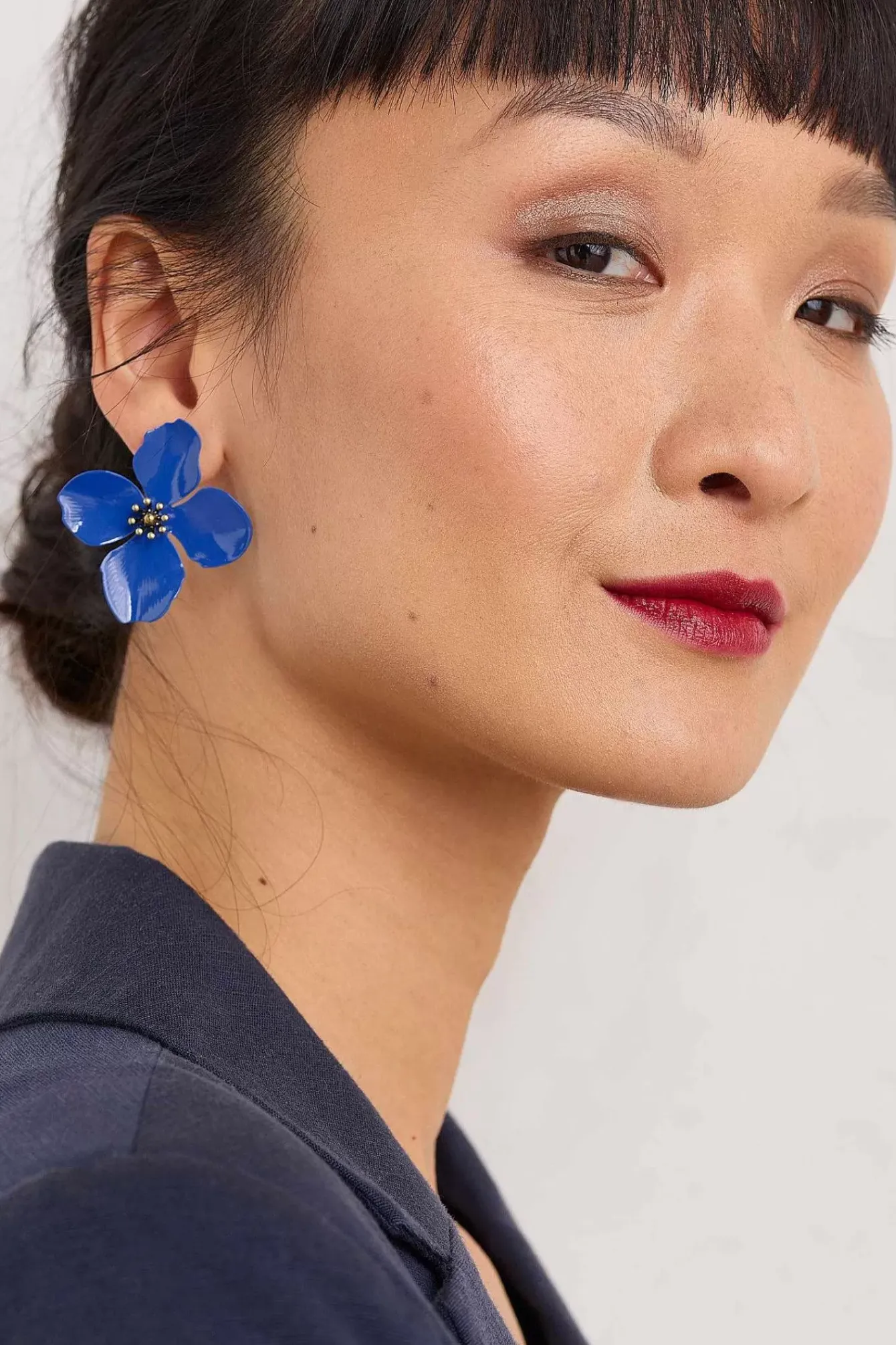 Seasalt Cornwall Jewellery<Pollinator Flower Stud Earrings Lunaria Blue Jay