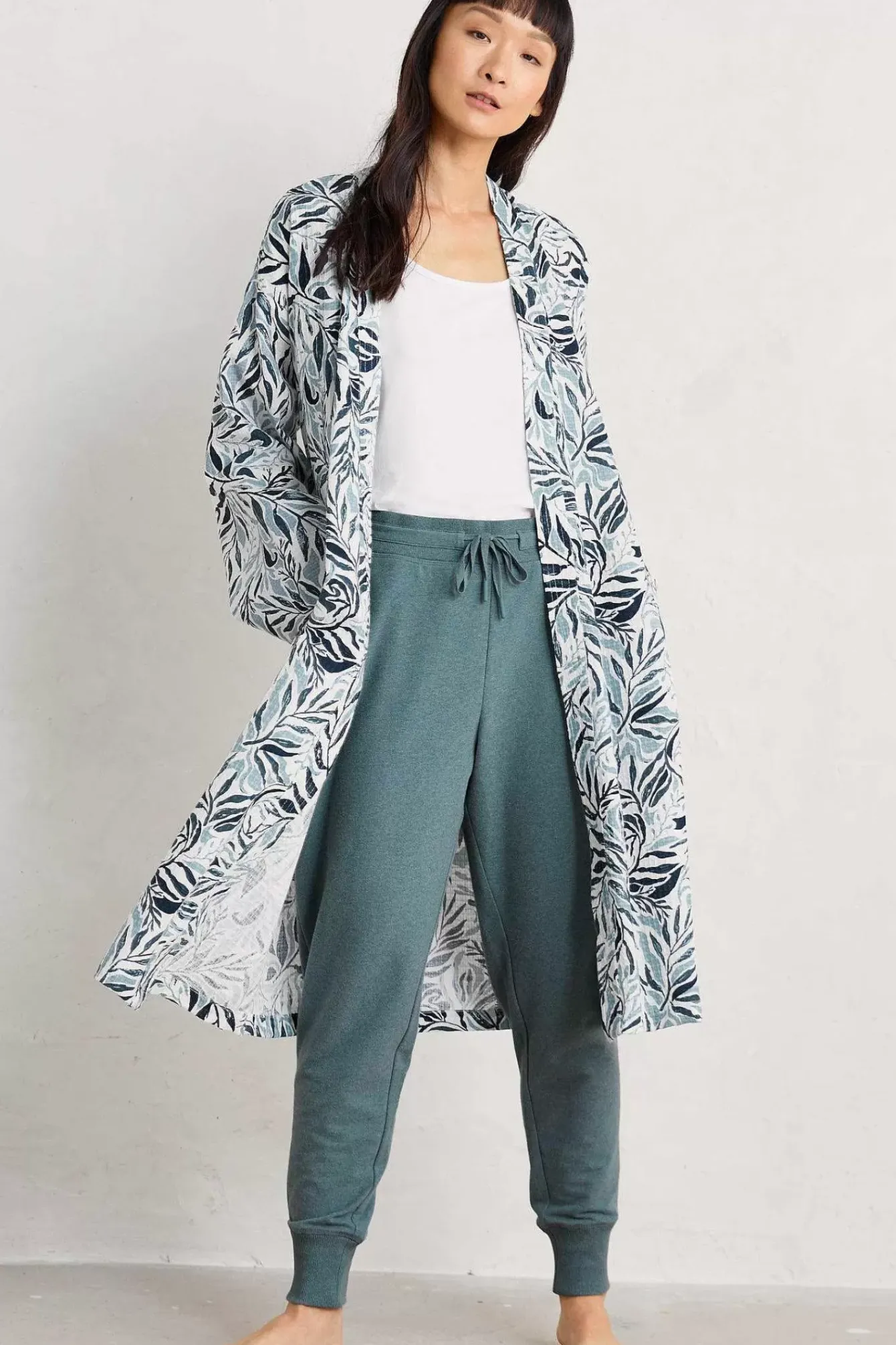 Seasalt Cornwall Nightwear<Pottering Gown Kelp Forest Reflection