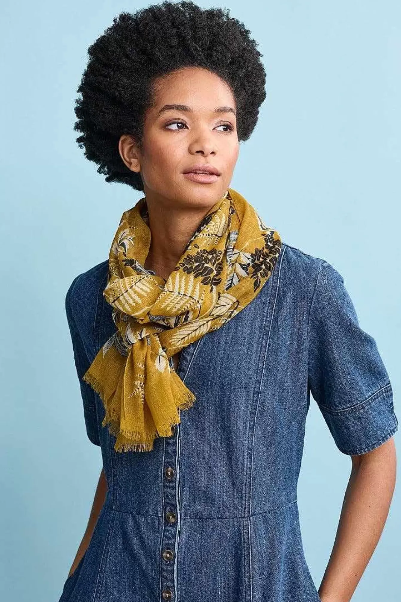 Seasalt Cornwall Scarves & Shawls<Pretty Printed Scarf Cyclamen Island