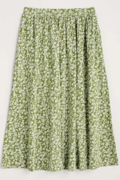 Seasalt Cornwall Skirts<Ready Sail Printed Jersey Midi Skirt Campion Vines Dill