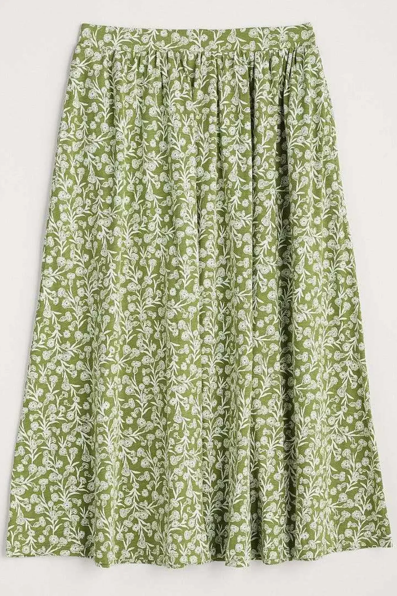 Seasalt Cornwall Skirts<Ready Sail Printed Jersey Midi Skirt Campion Vines Dill