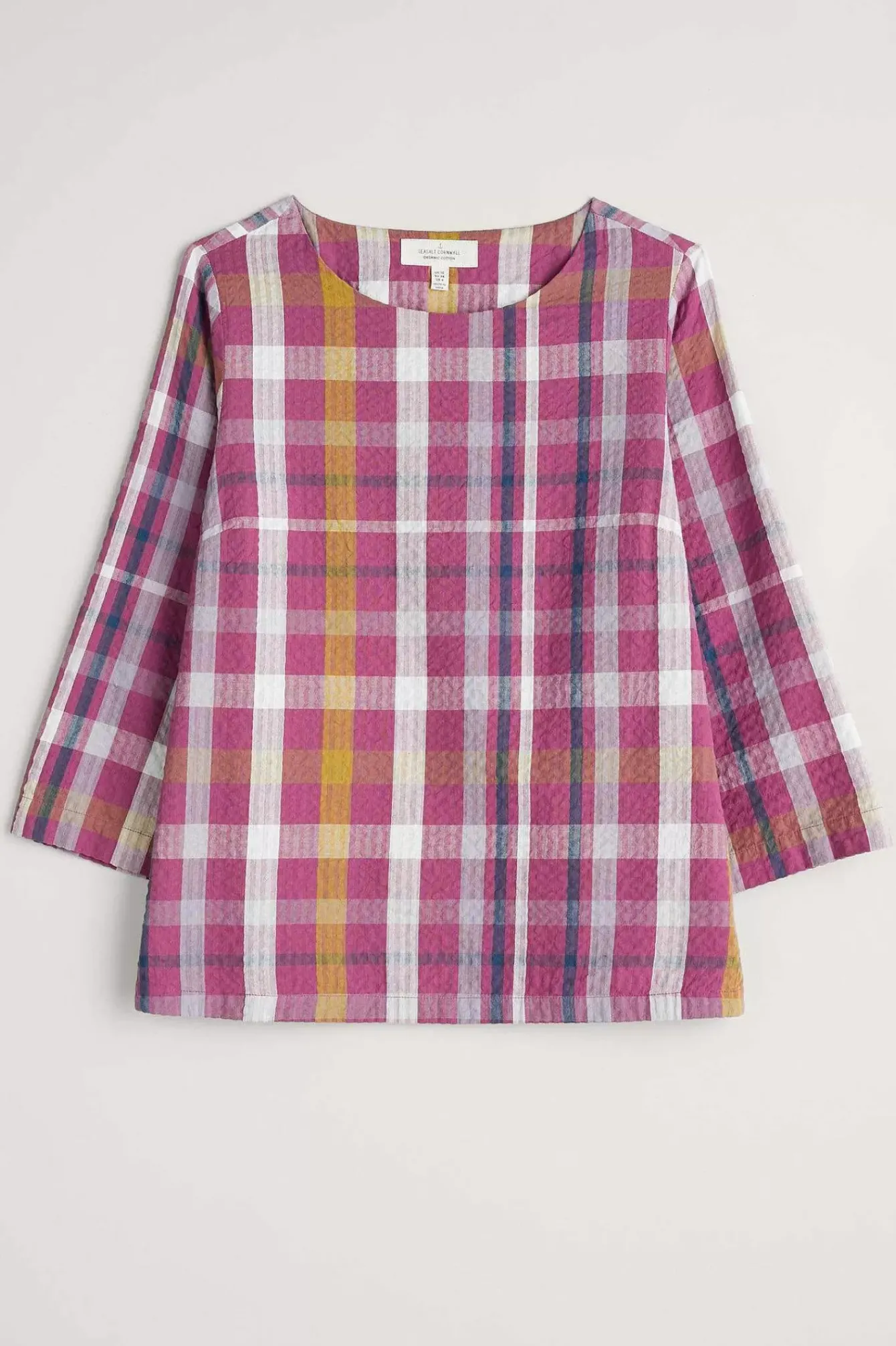 Seasalt Cornwall Tops<Riding High Checked Top Clover Buddleia