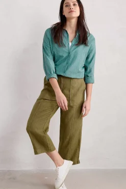 Seasalt Cornwall Tops<Rising Cotton Shirt Jibe Watercress Chalk