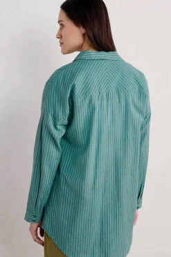 Seasalt Cornwall Tops<Rising Cotton Shirt Jibe Watercress Chalk
