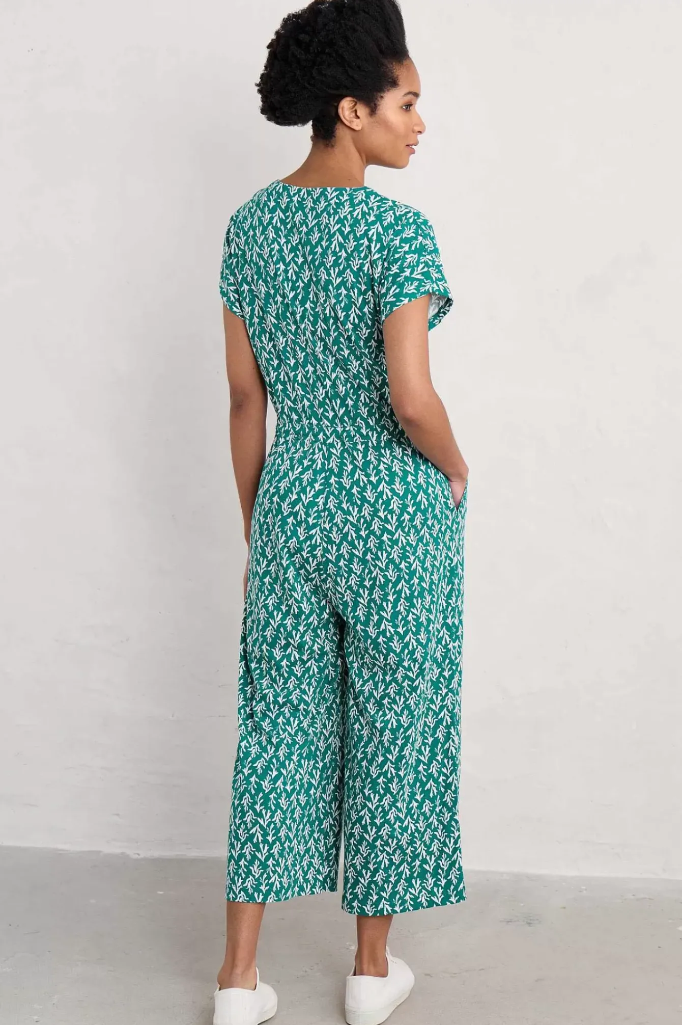 Seasalt Cornwall Dresses<Rose Trellis Wide Leg Jumpsuit Kelp Stamp Helford