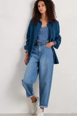 Seasalt Cornwall Tops<Rosehip Jersey V-Neck Top Ditsy Sprig Blue Jay