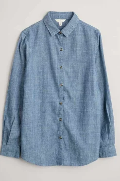 Seasalt Cornwall Tops<Sailmaker Chambray Shirt Mid Wash Sand