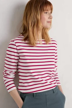 Seasalt Cornwall Tops<Sailor Shirt (Gots) Breton Chalk Wild Berry