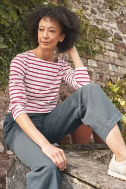 Seasalt Cornwall Tops<Sailor Shirt (Gots) Breton Chalk Wild Berry
