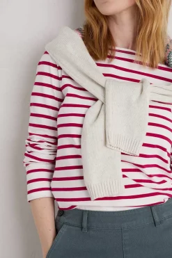 Seasalt Cornwall Tops<Sailor Shirt (Gots) Breton Chalk Wild Berry