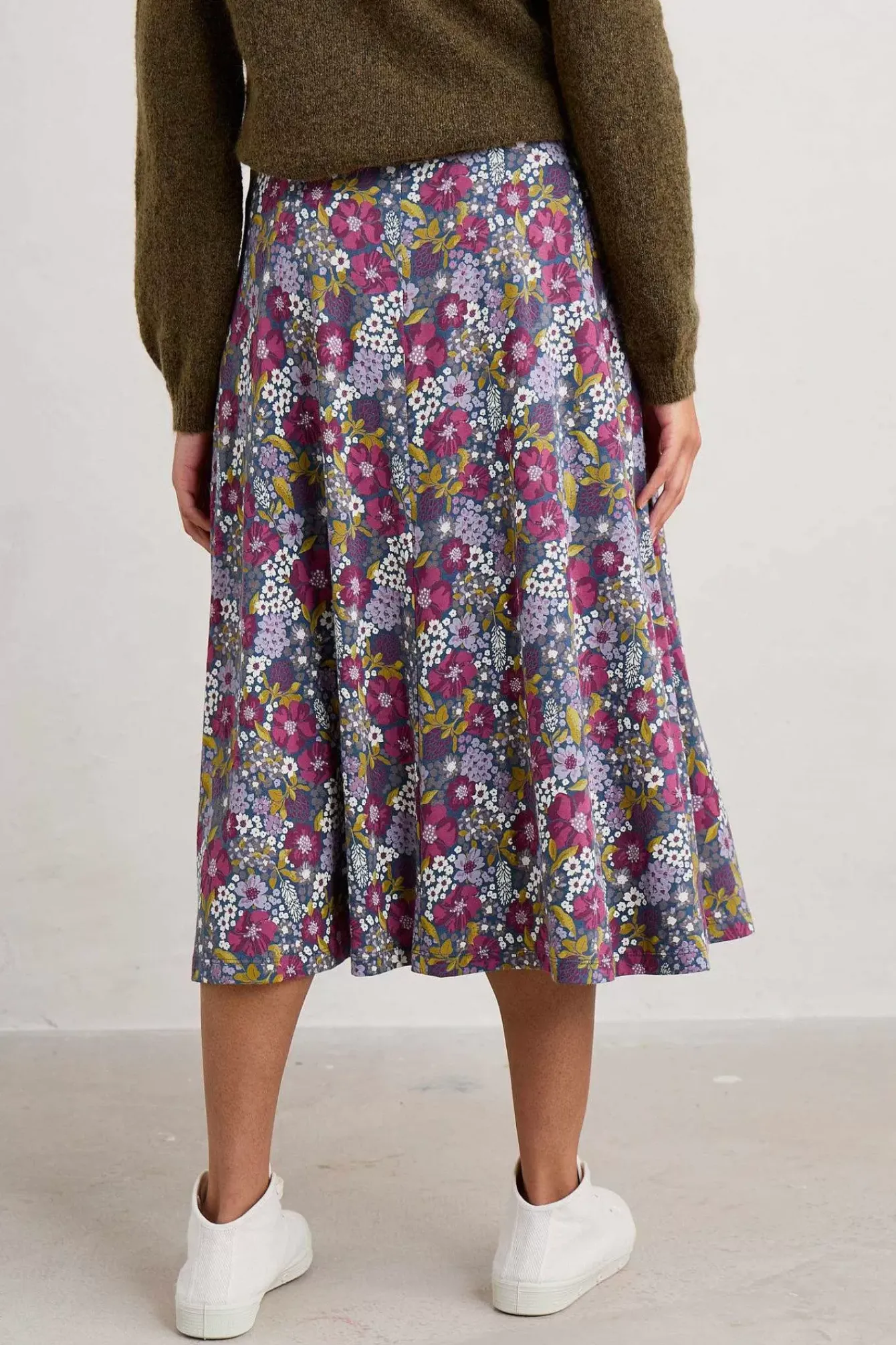 Seasalt Cornwall Skirts<Script Editor Midi Skirt Dense Floral Squall