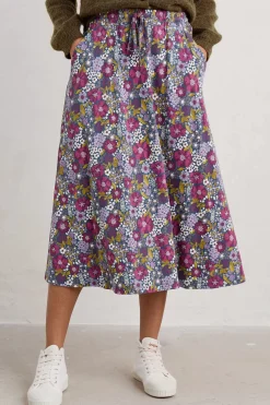Seasalt Cornwall Skirts<Script Editor Midi Skirt Dense Floral Squall