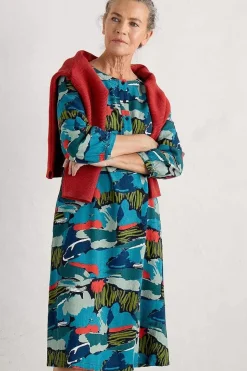 Seasalt Cornwall Dresses<Sea Call A-Line Dress Painted Marsh Maritime