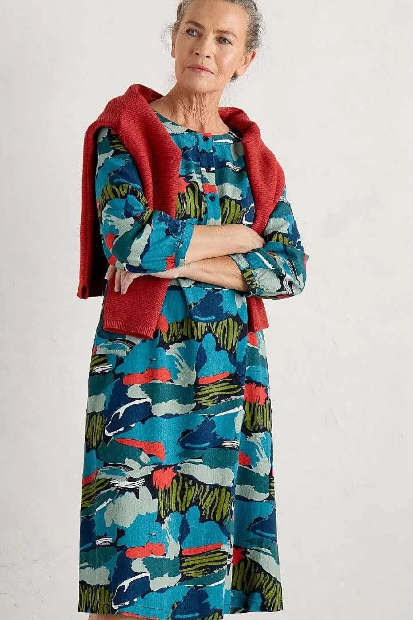 Seasalt Cornwall Dresses<Sea Call A-Line Dress Painted Marsh Maritime