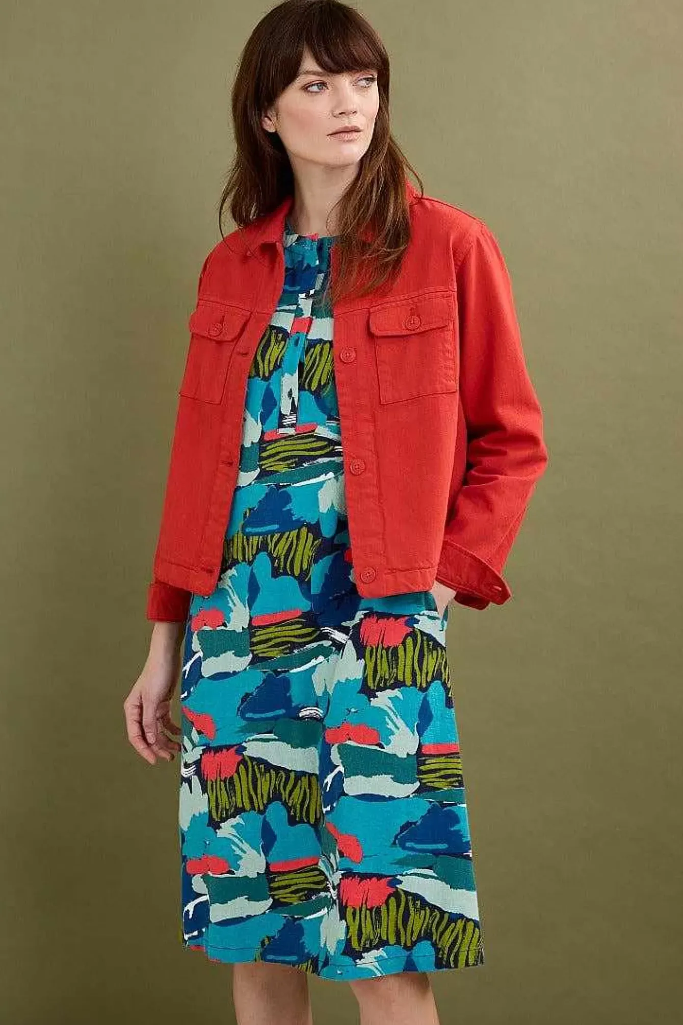 Seasalt Cornwall Dresses<Sea Call A-Line Dress Painted Marsh Maritime