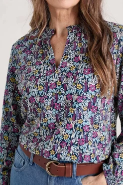 Seasalt Cornwall Tops<Sea Flow Printed Top Floral Moor Maritime