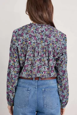 Seasalt Cornwall Tops<Sea Flow Printed Top Floral Moor Maritime