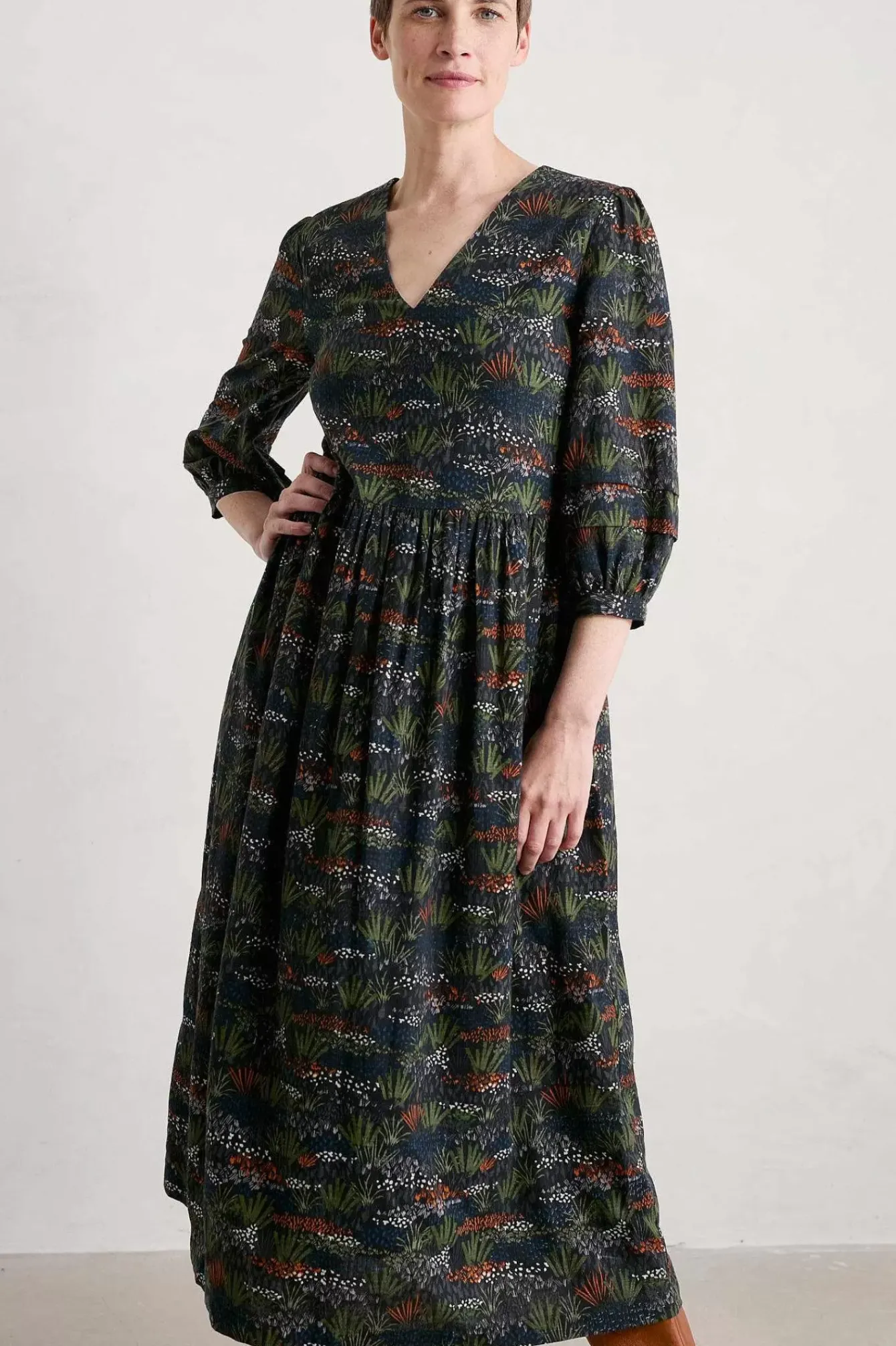 Seasalt Cornwall Dresses<Sea Line Midi Dress Moor Meadow Onyx