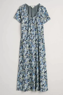 Seasalt Cornwall Dresses<Sea Studio Short Sleeve Dress Companion Border Light Nickel