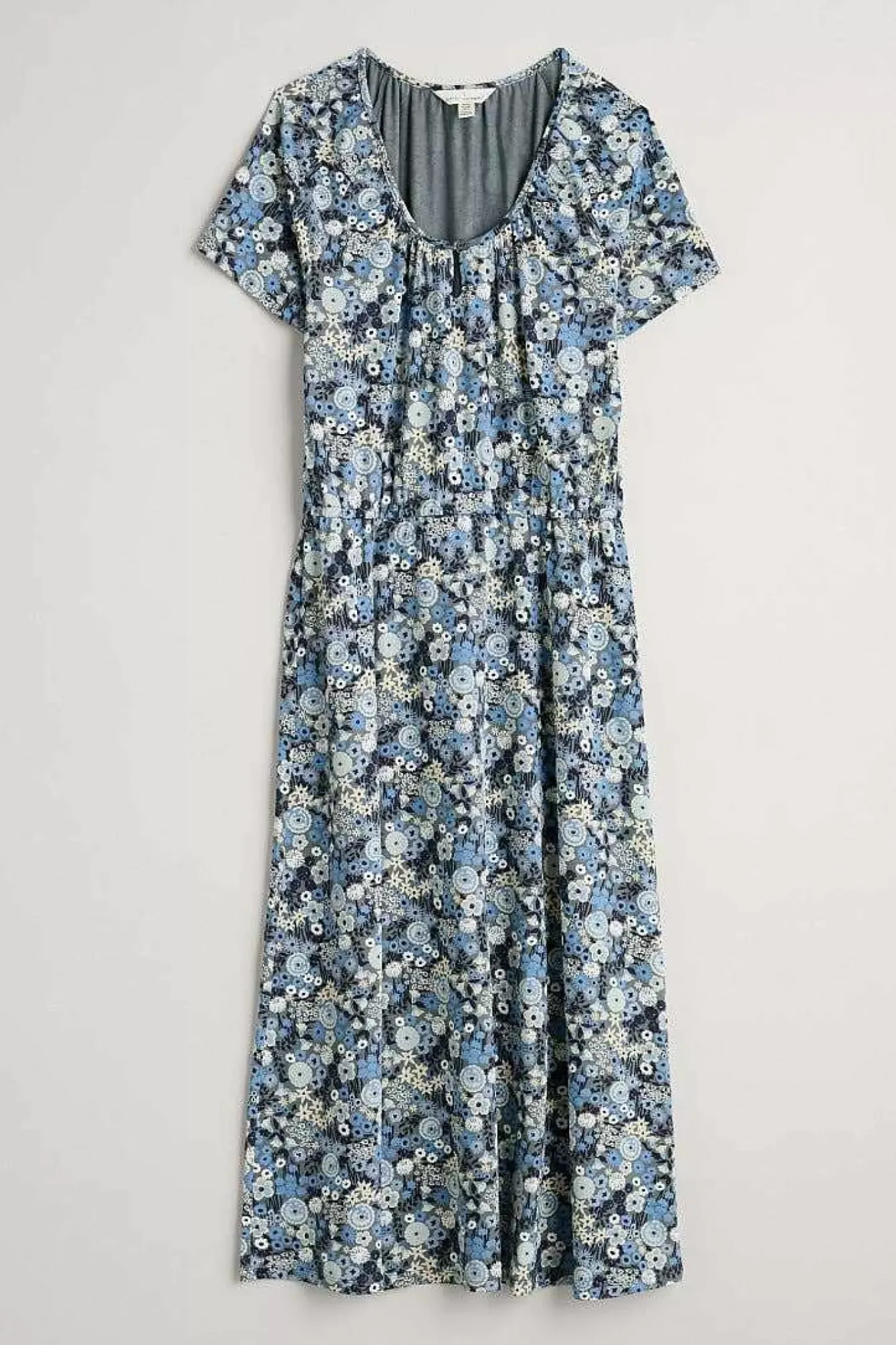 Seasalt Cornwall Dresses<Sea Studio Short Sleeve Dress Companion Border Light Nickel