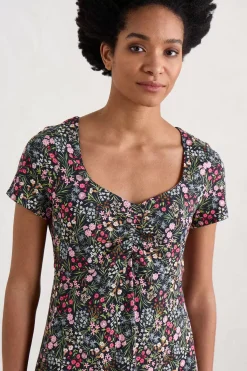 Seasalt Cornwall Dresses<Secret Cove Empire Line Midi Dress Campion Field Maritime