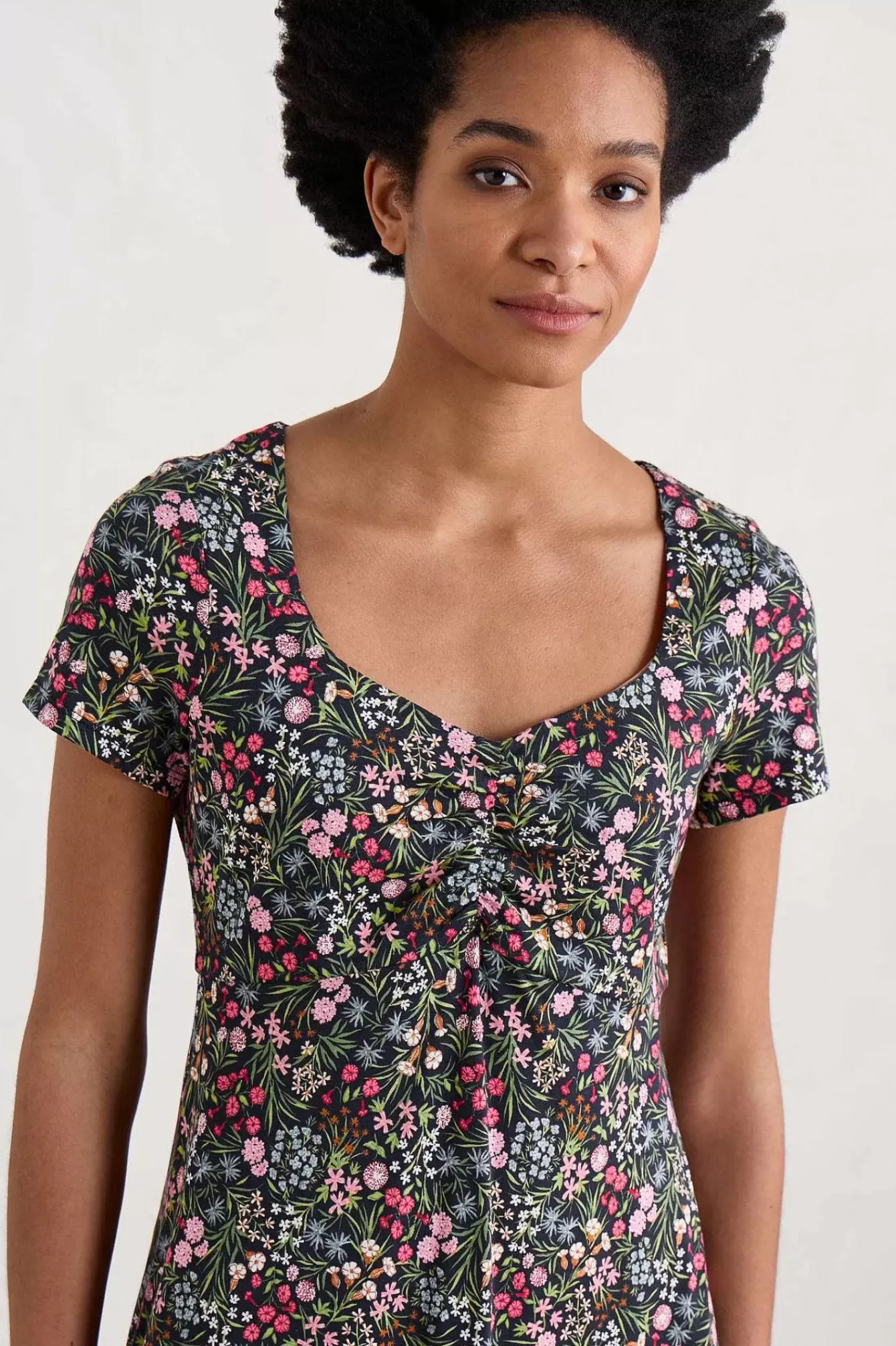 Seasalt Cornwall Dresses<Secret Cove Empire Line Midi Dress Campion Field Maritime