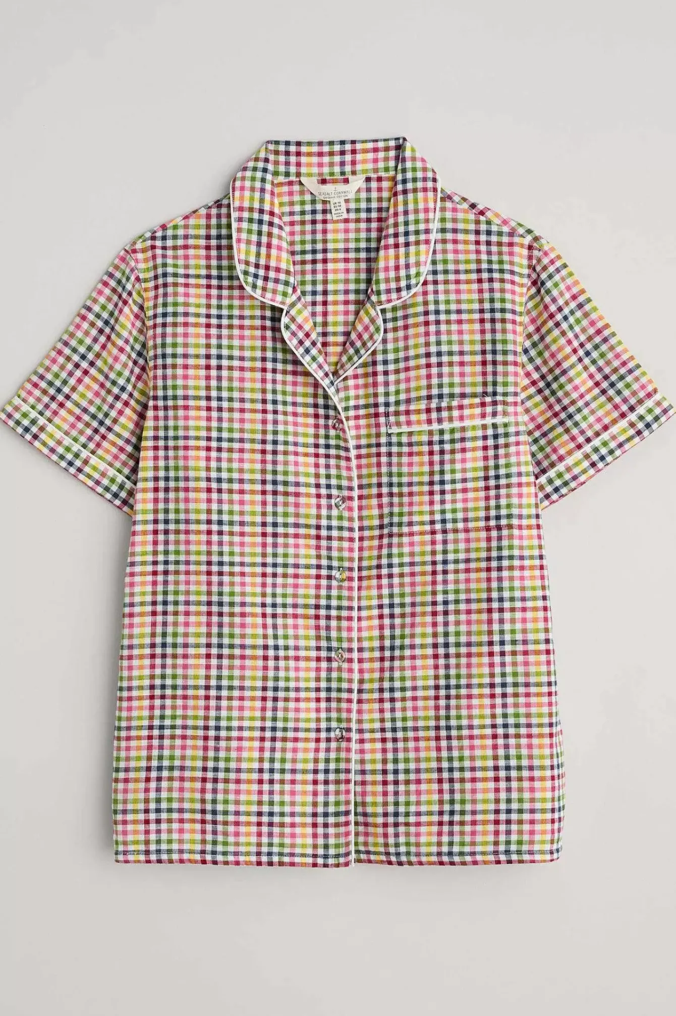 Seasalt Cornwall Nightwear<Senara Checked Summer Pyjamas Quartz Mini Pebble Multi