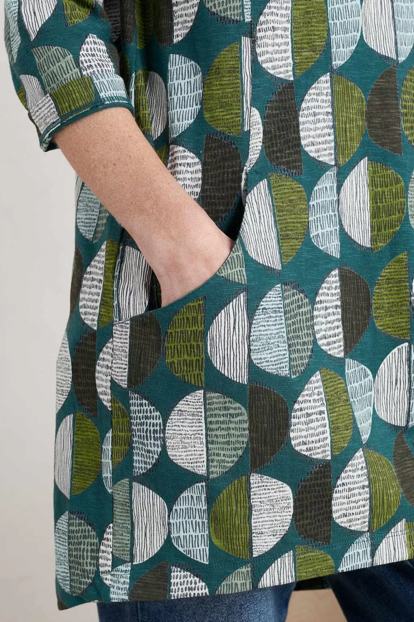 Seasalt Cornwall Tunics<Shore Foraging Printed Tunic (Gots) Circle Markings Seaway