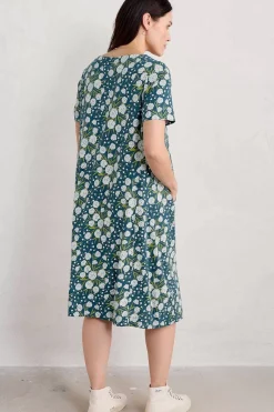 Seasalt Cornwall Dresses<Short-Sleeved Pipers Dress Thrift Bouquet Light Squid