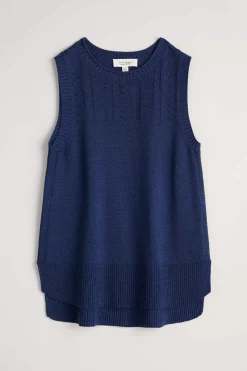 Seasalt Cornwall Knitwear<Smallcombe Organic Cotton Knitted Vest (Gots) Marine
