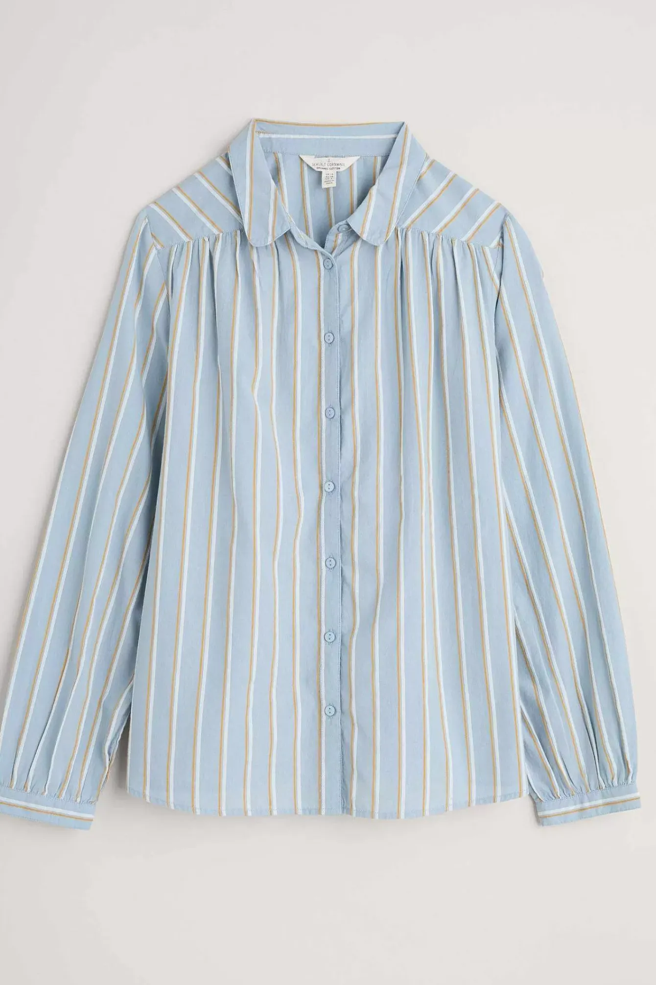 Seasalt Cornwall Tops<Spiral Flight Striped Shirt (Gots) Cornflower Blue Fog