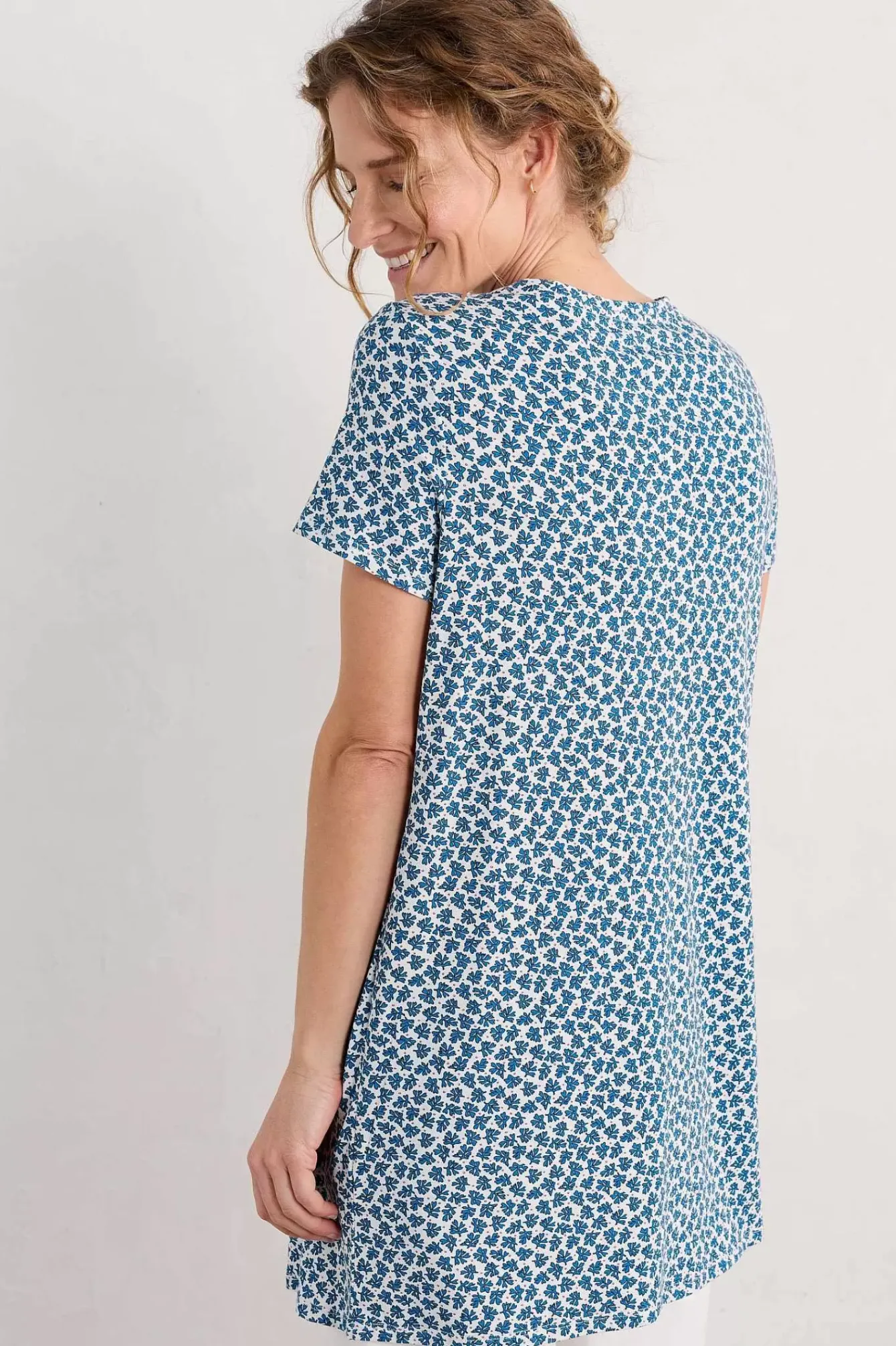 Seasalt Cornwall Tunics<Star Dance Short Sleeve Tunic Seaweed Frond Chalk