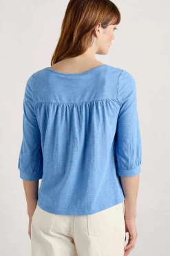 Seasalt Cornwall Tops<Stenalees Gathered Top Clear Sky