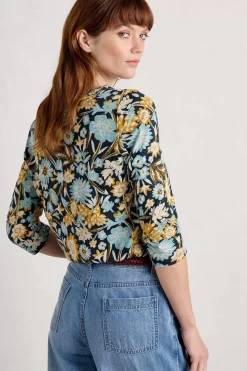 Seasalt Cornwall Tops<Studio Glass 3/4 Sleeve Top Floral Terrain Maritime