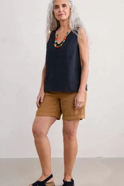 Seasalt Cornwall Tops<Sunlit Seagrass Linen Vest Maritime