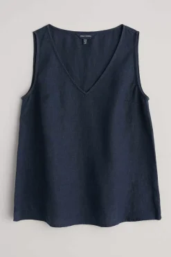 Seasalt Cornwall Tops<Sunlit Seagrass Linen Vest Maritime